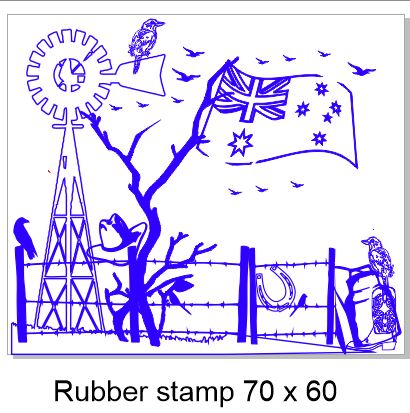Outback Australia Rubber stamp 70 x 60 rubber only